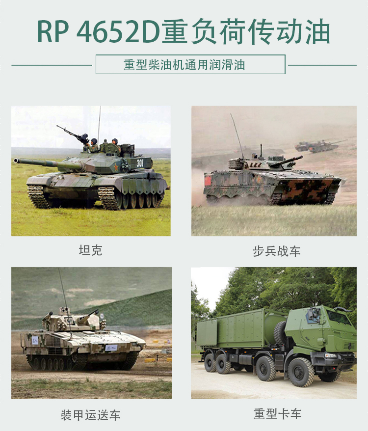 RP4652D装甲车辆通用润滑油应用
